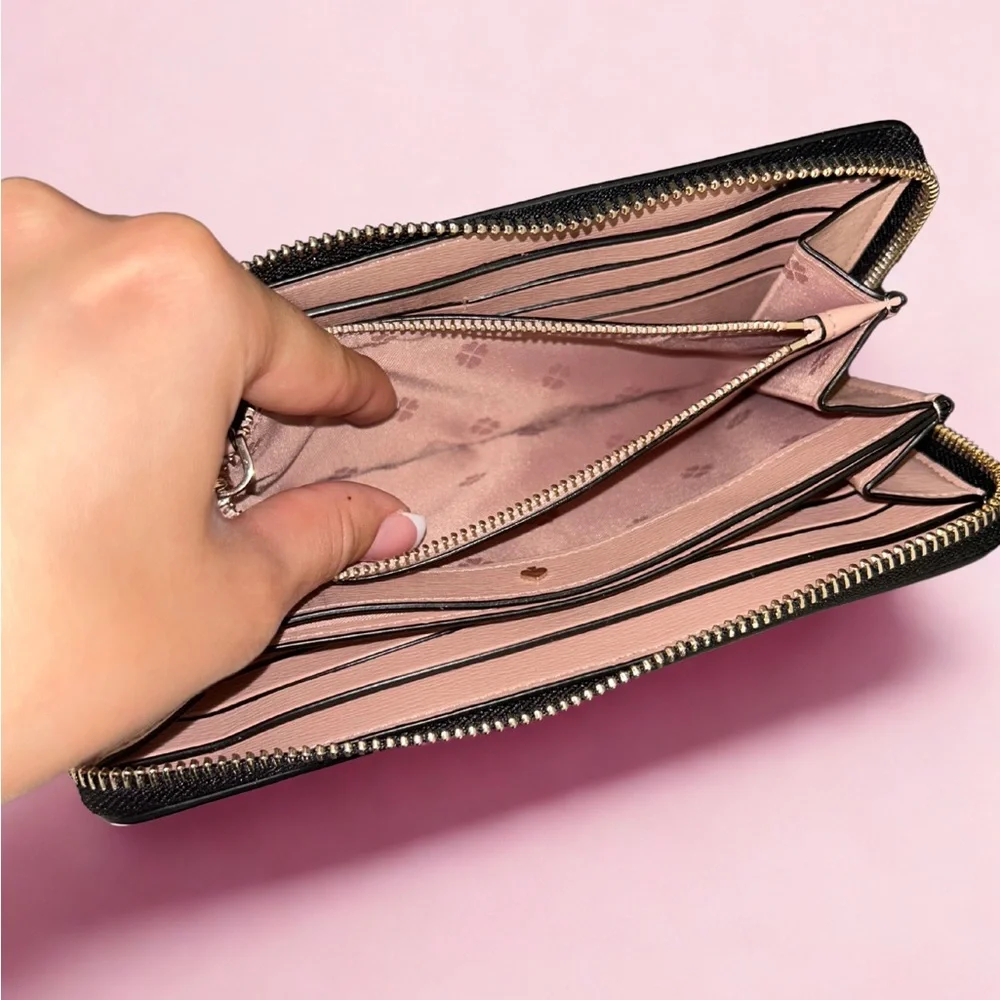 NWT Kate Spade New York | Black Zip-Around Wallet - Picture 10 of 14
